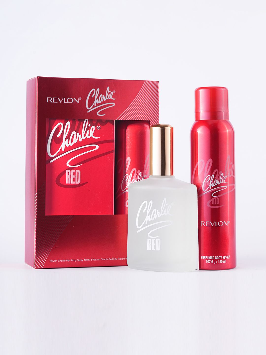 Revlon Set of 2 Charlie Red Body Deo Spray - 150ml & Natural Perfume Spray - 100ml