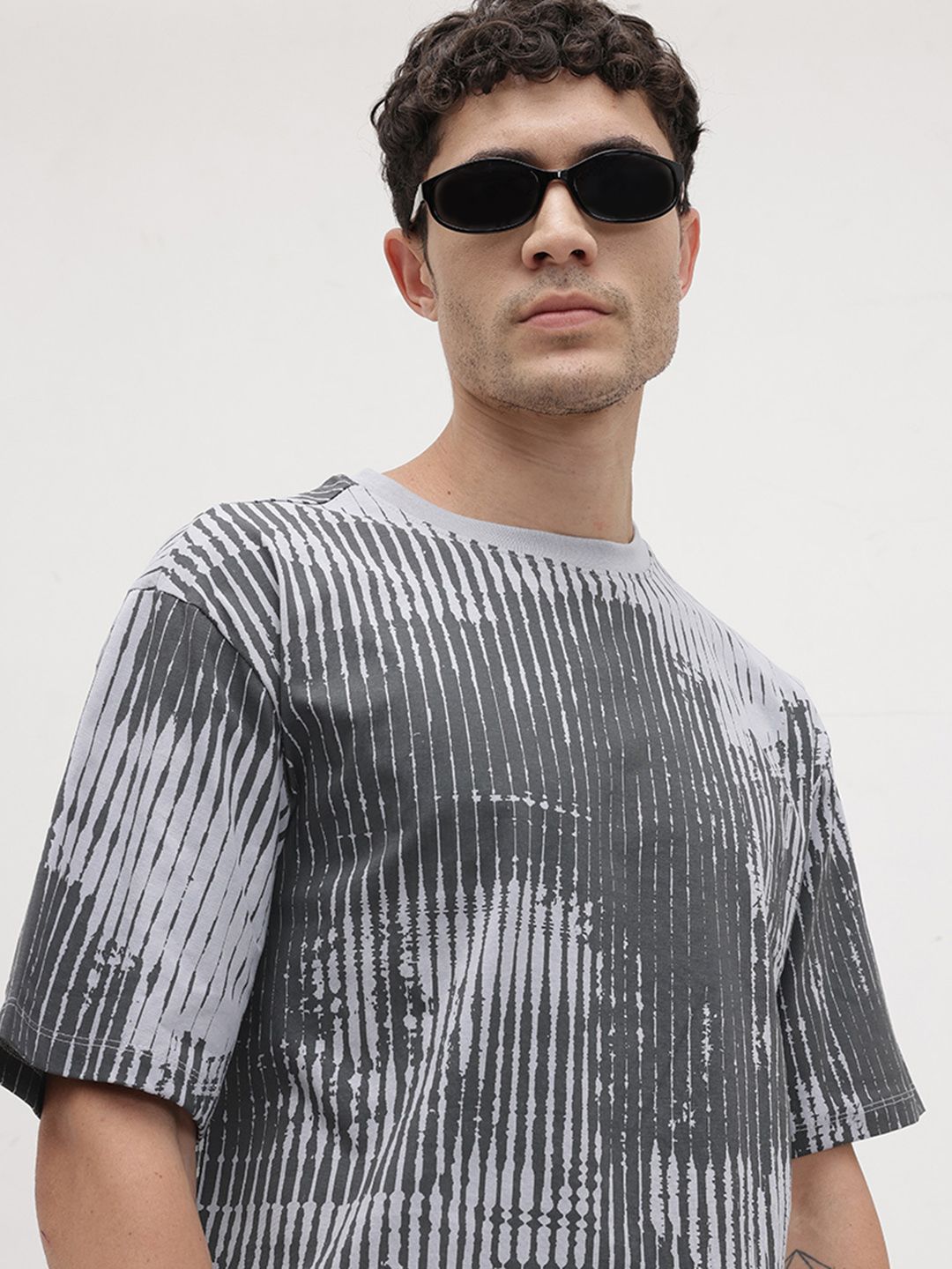 The Roadster Life Co. Men Printed Pure Cotton Relaxed Fit T-shirt