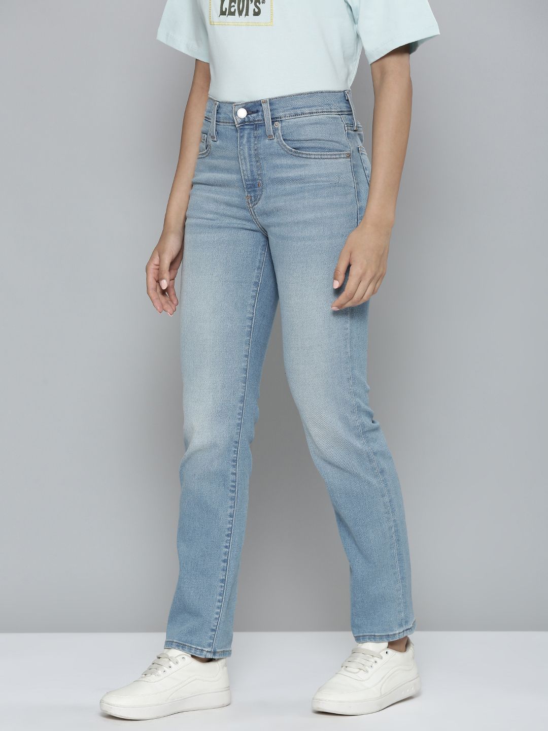 724 Blue Slim Straight Fit High Rise Jeans