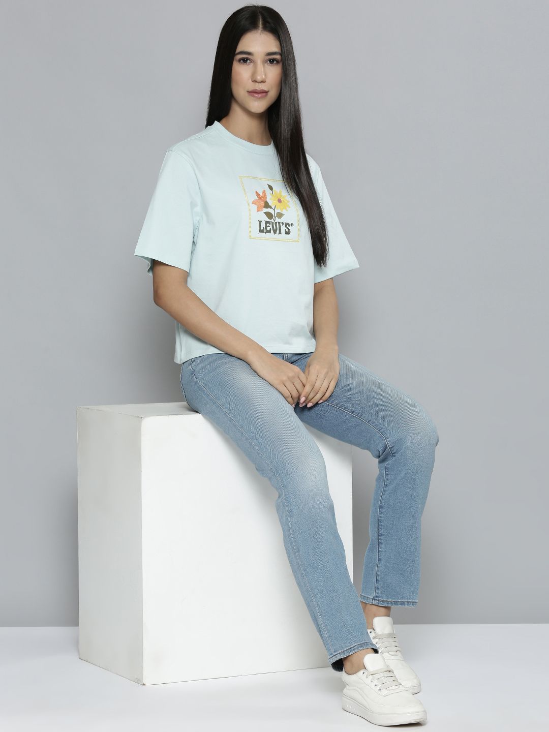 724 Blue Slim Straight Fit High Rise Jeans