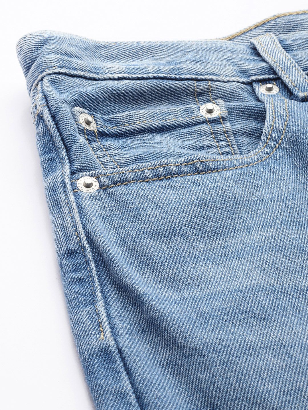 Blue Ribcage Bell Bottom Wide Leg Fit High Rise Jeans