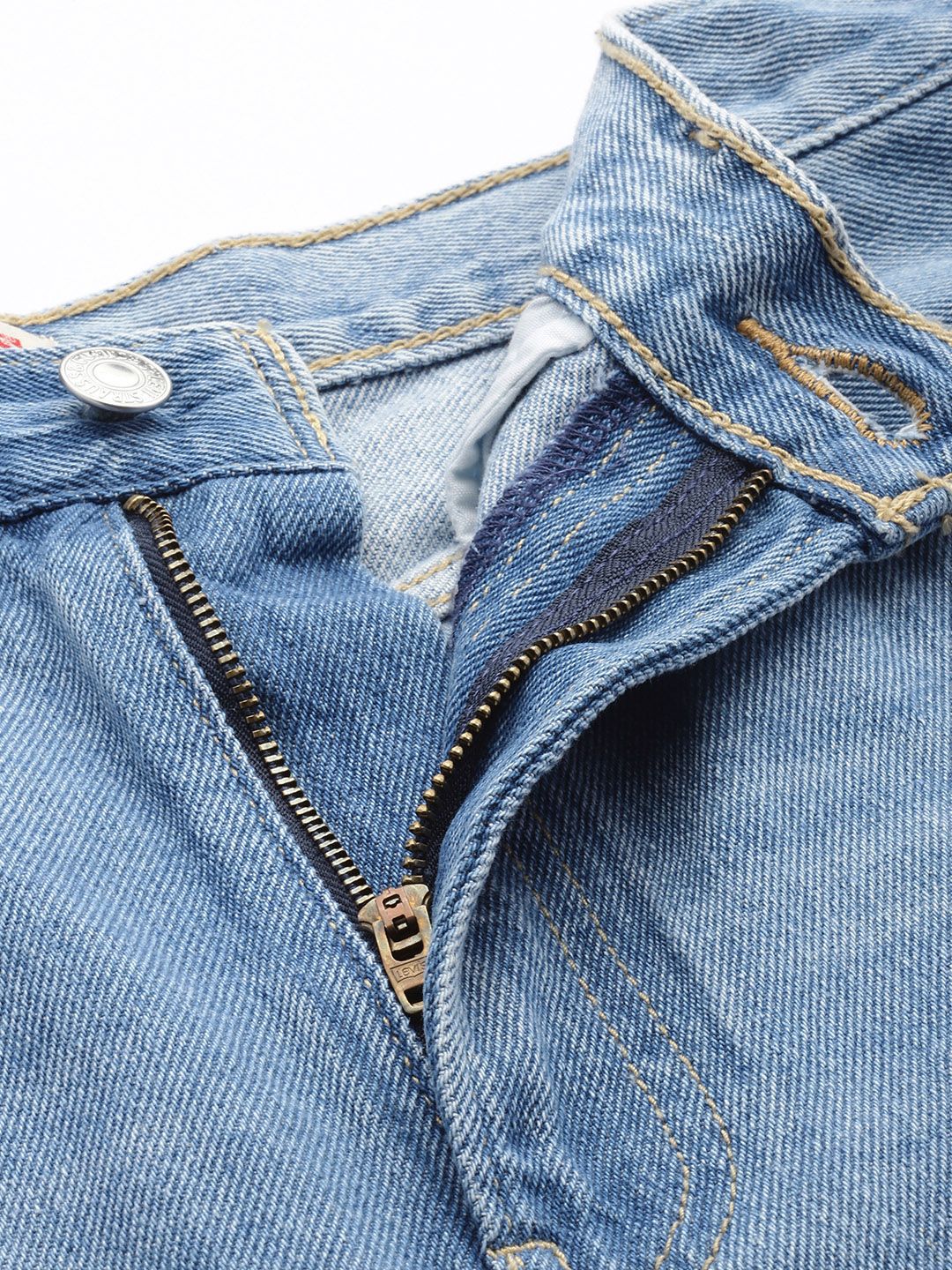 Blue Ribcage Bell Bottom Wide Leg Fit High Rise Jeans