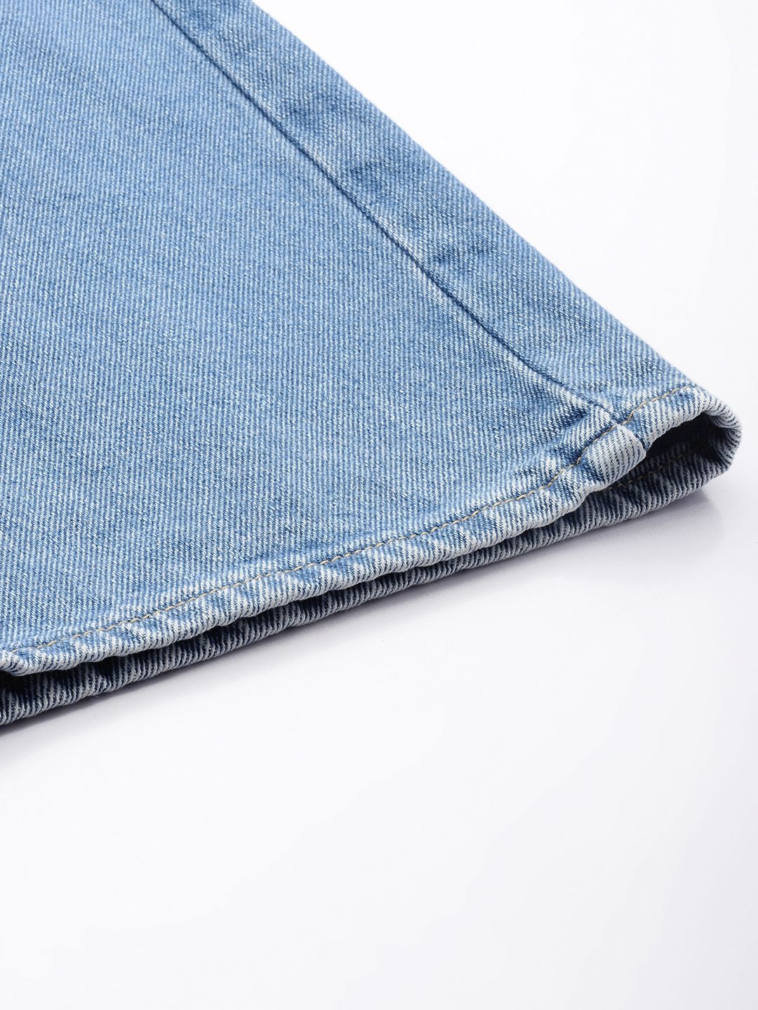 Blue Ribcage Bell Bottom Wide Leg Fit High Rise Jeans