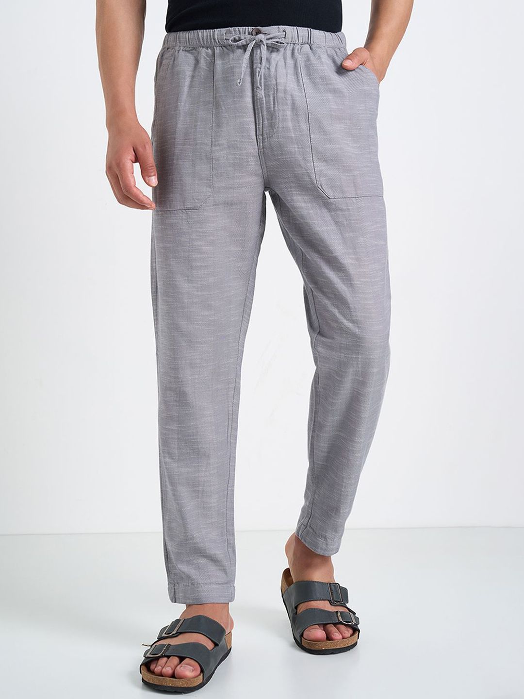 7 Alt by Pantaloons Men Slim Fit Cotton Trousers