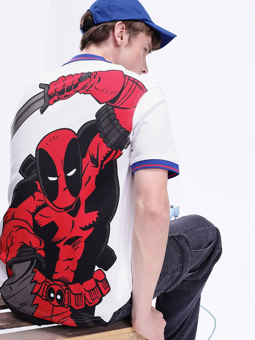 Kook N Keech Marvel Printed Drop-Shoulder Sleeves Oversized Pure Cotton T-shirt