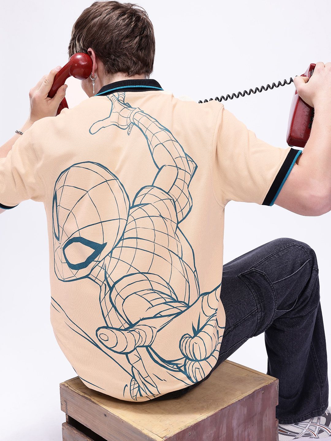 Kook N Keech Marvel Printed Drop-Shoulder Sleeves Oversized Pure Cotton T-shirt