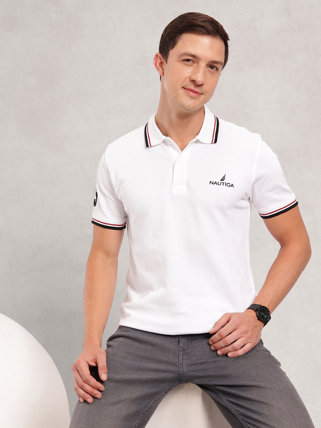 Nautica Polo Collar Pure Cotton T-shirt