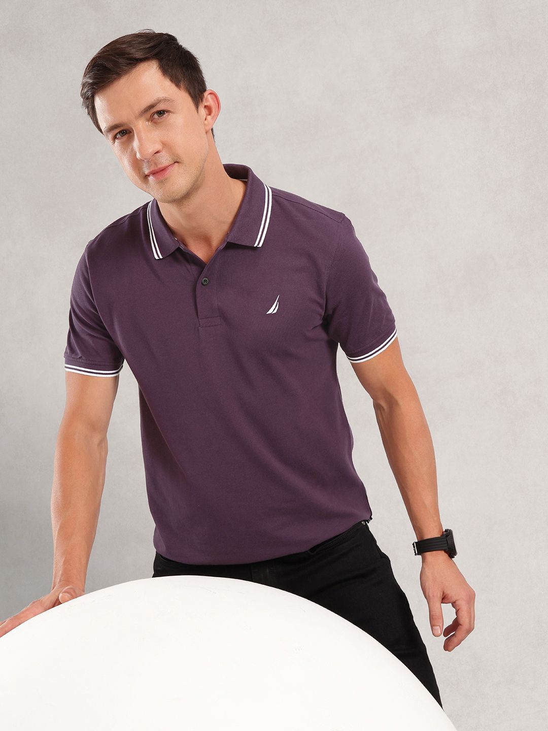 Nautica Polo Collar Pure Cotton T-shirt