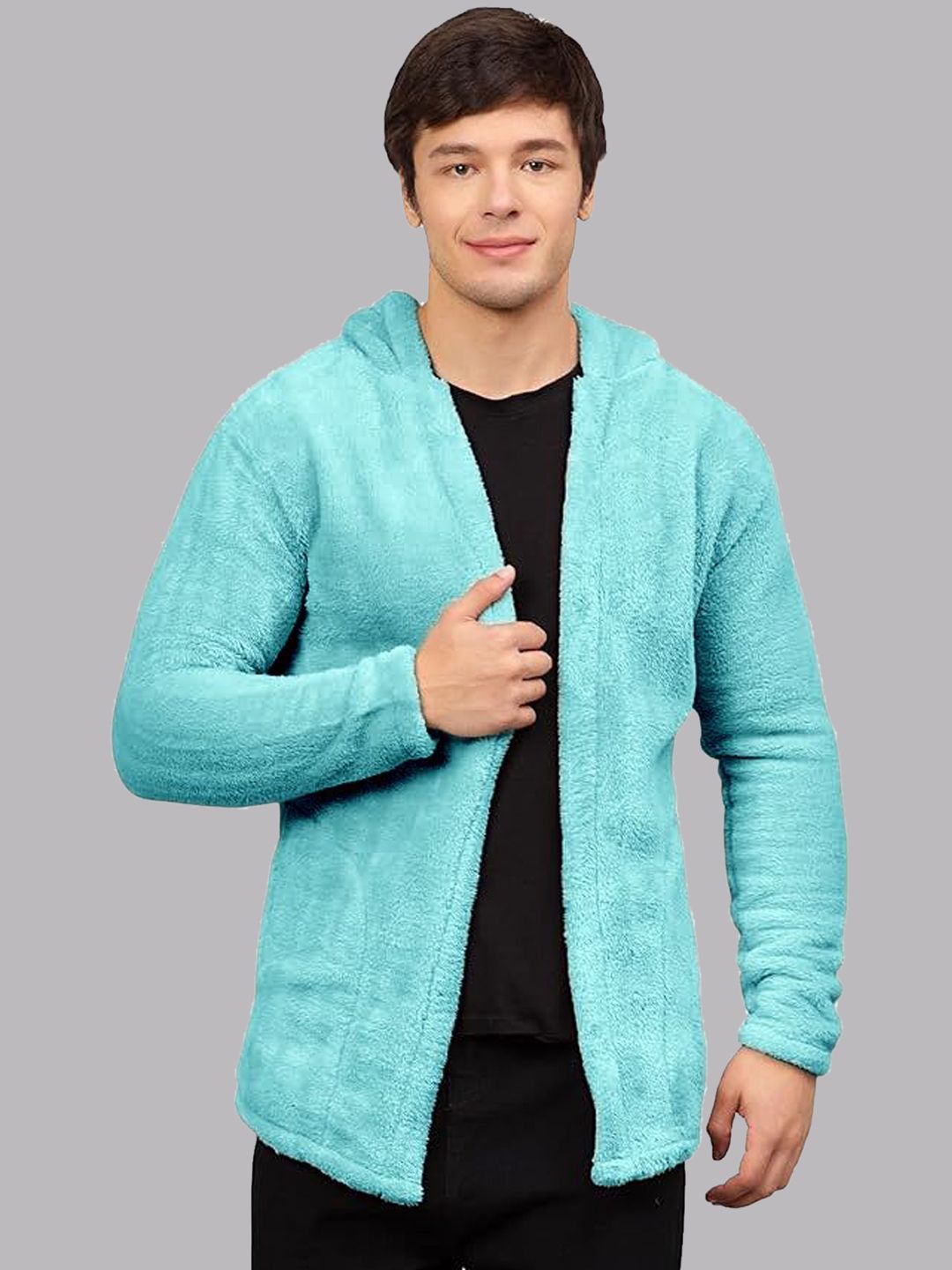 Ben Martin Men Hooded Solid Fleece Casual Lightweight Parka Jacket