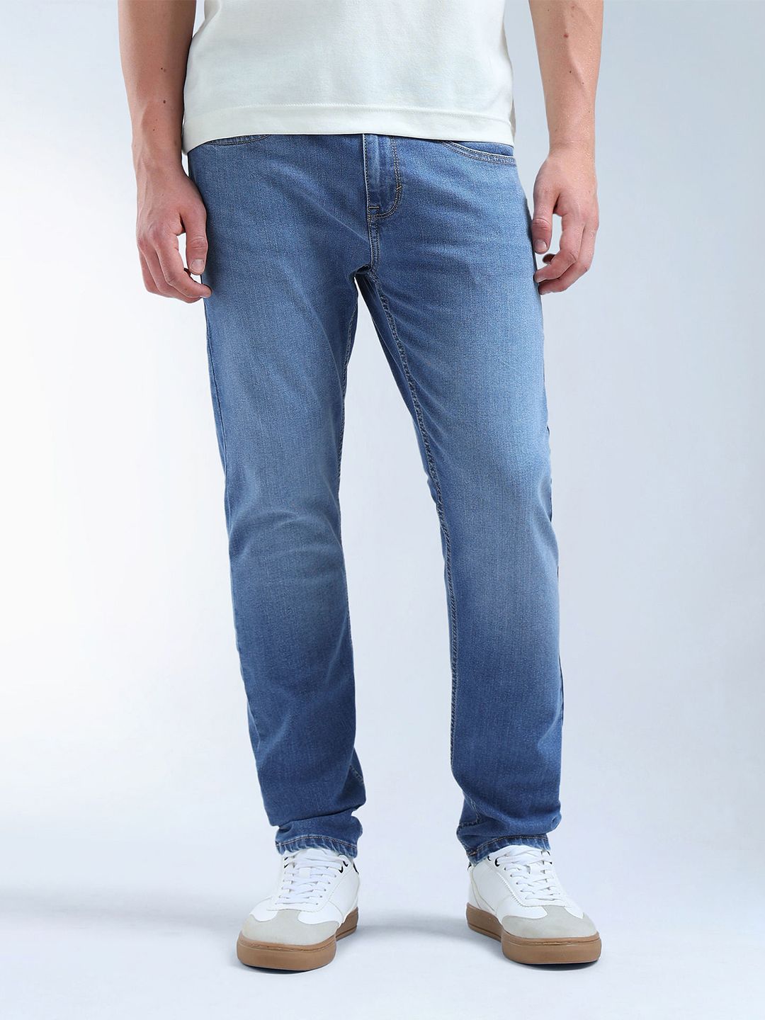 Flying Machine Slash Slim Tapered Fit Jeans