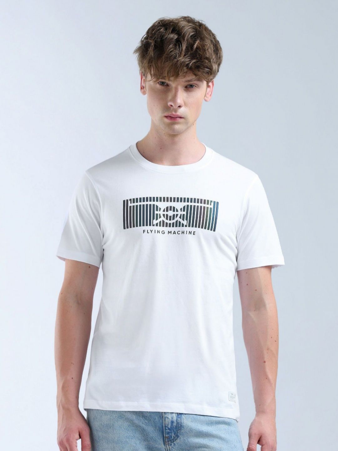 Flying Machine Brand Logo Printed Pure Cotton T-shirt