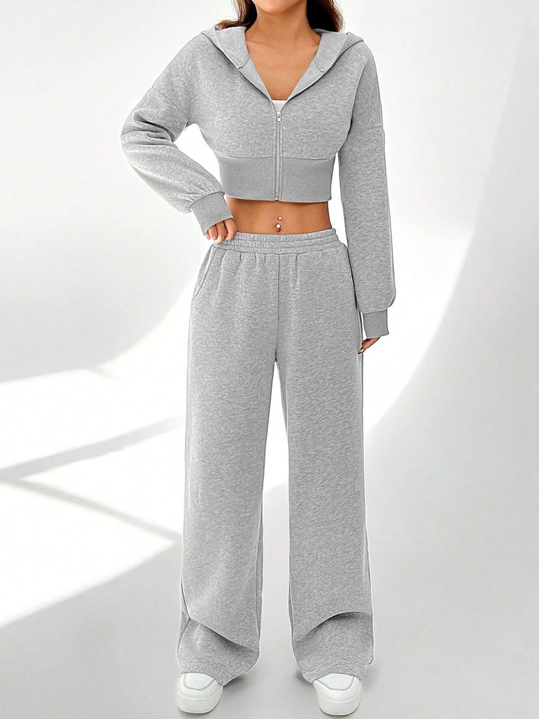volume sleeve bustier docking sweat グレー Buy Stylecast X Slyck Zip Up Hooded Cropped Sweatshirt With