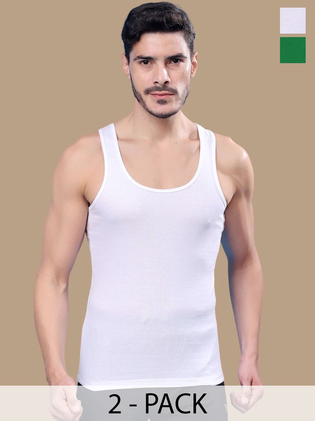 Friskers Men Pack Of 2 Cotton Undershirt 0901R-02-13