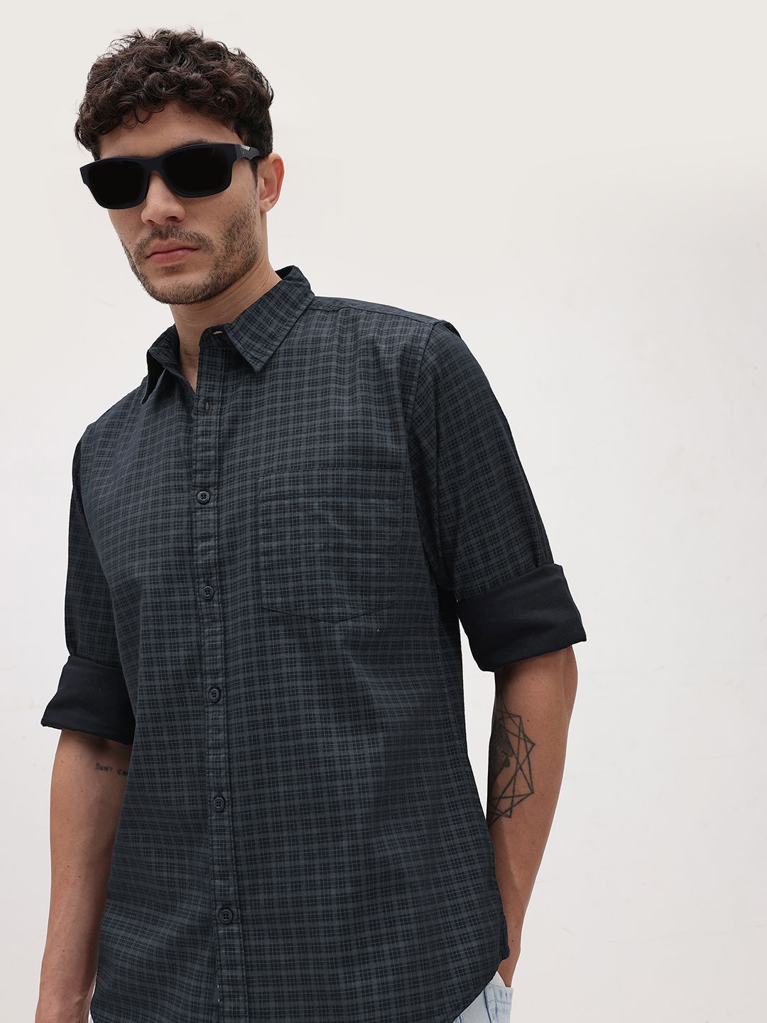 The Roadster Life Co. Pure Cotton Checked Casual Shirt