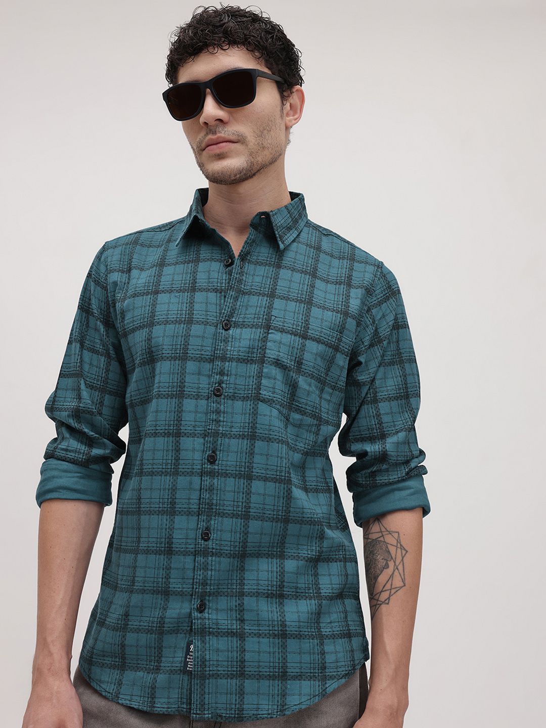 Roadster Checked Pure Cotton Shirt