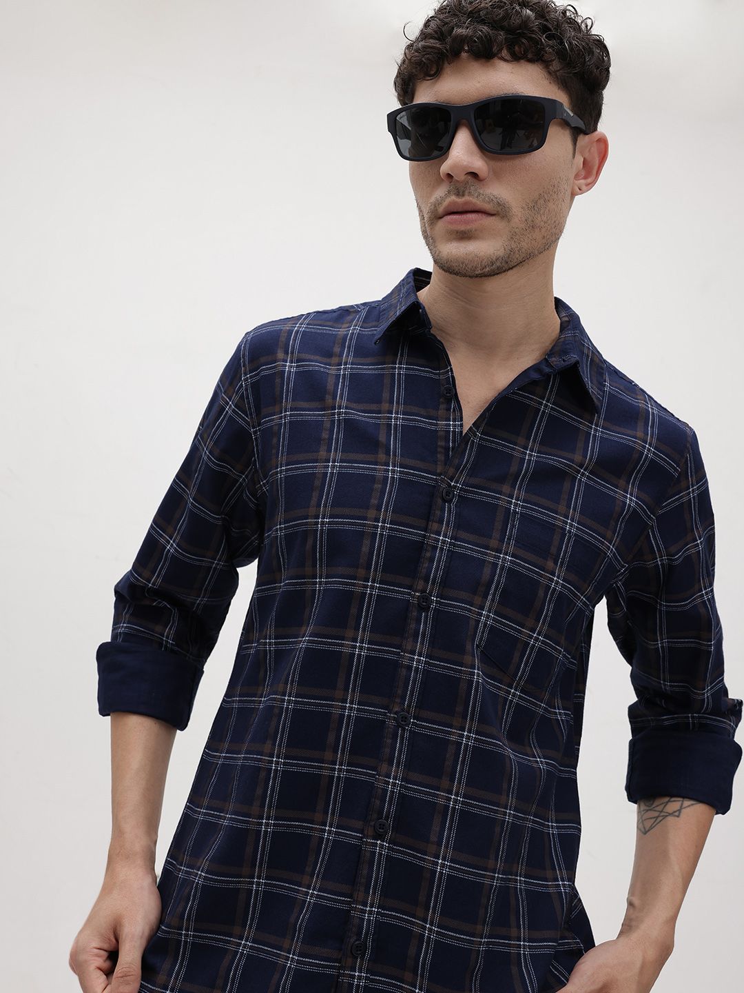 The Roadster Life Co. Cotton Checked Casual Shirt