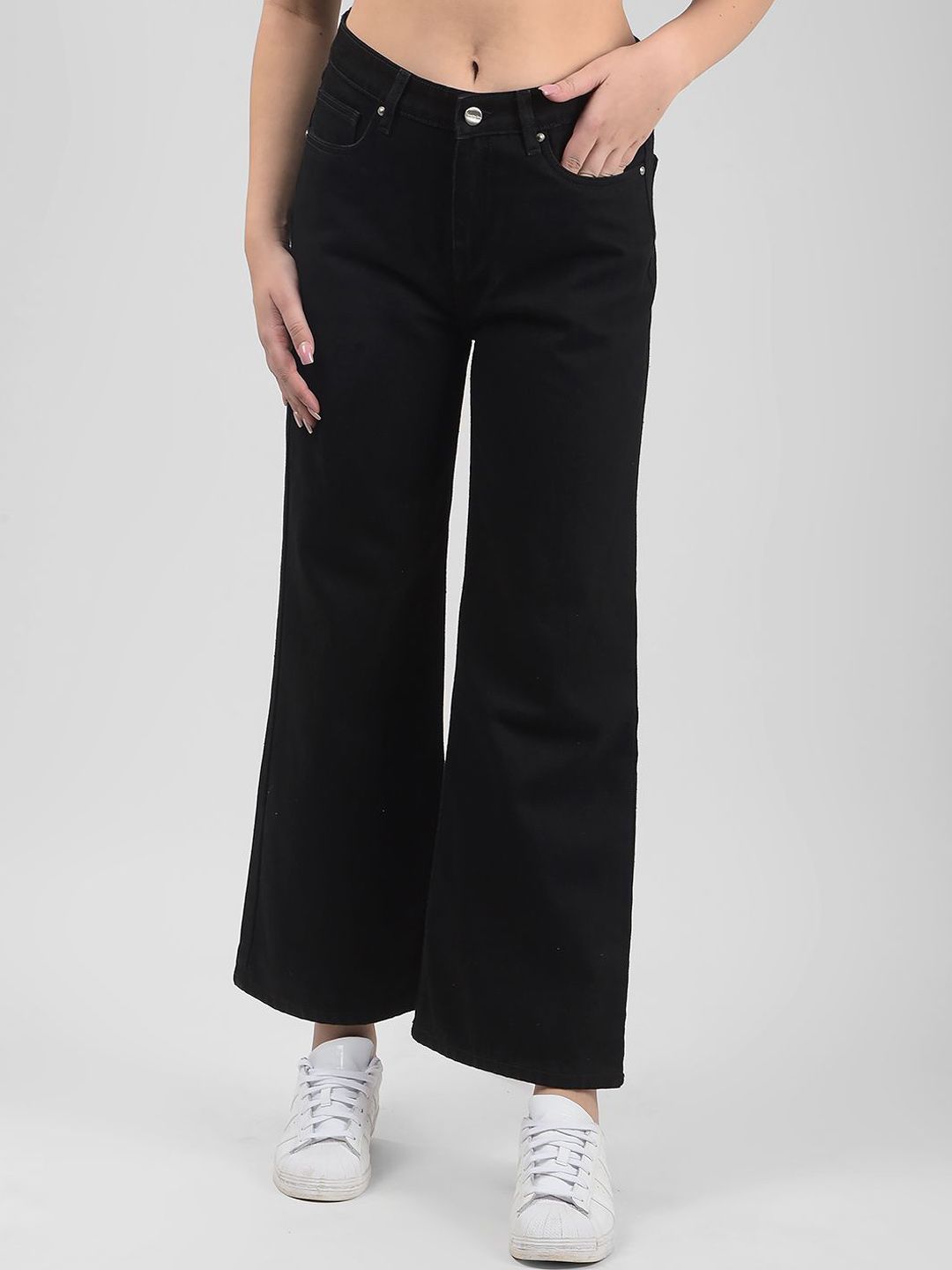 Numero Uno Numero Uno Women Wide Leg High-Rise Stretchable Jeans