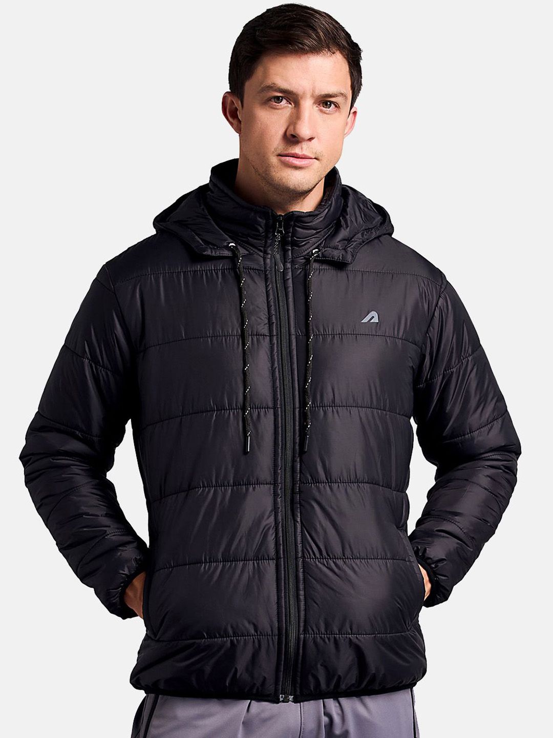 BOLDFIT Men Hooded Solid Casual Padded Jacket