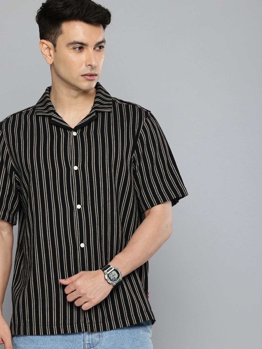 Pure Cotton Casual Shirt Levis Pure Cotton Striped Relaxed Fit Casual Shirt
