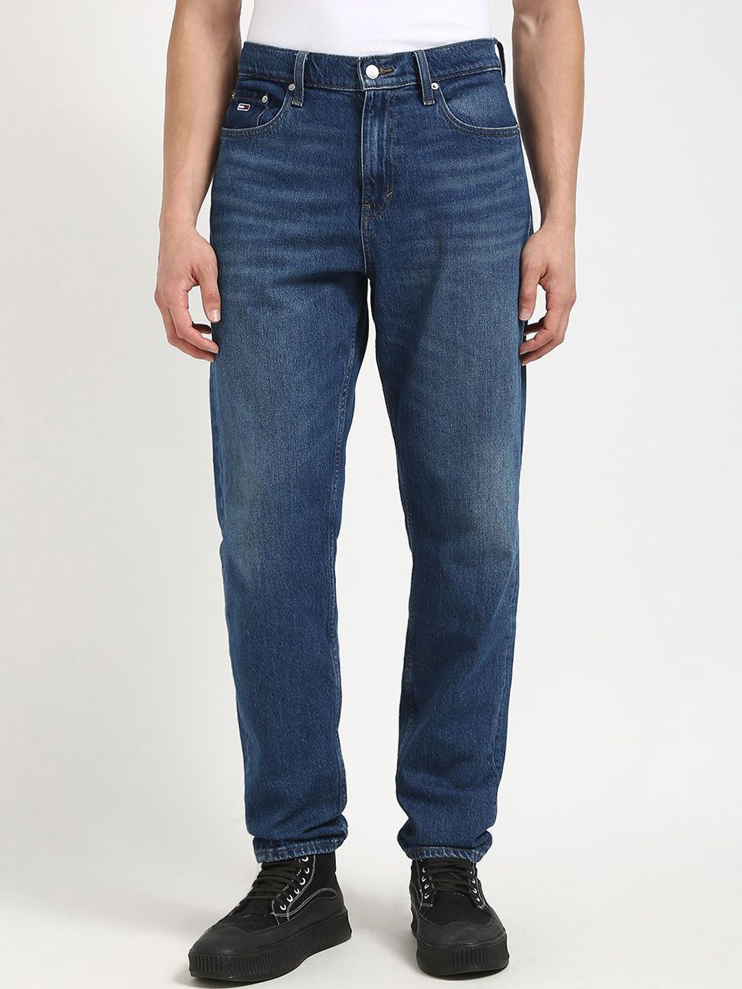 Relaxed Fit Low Distress Light Fade Jeans
