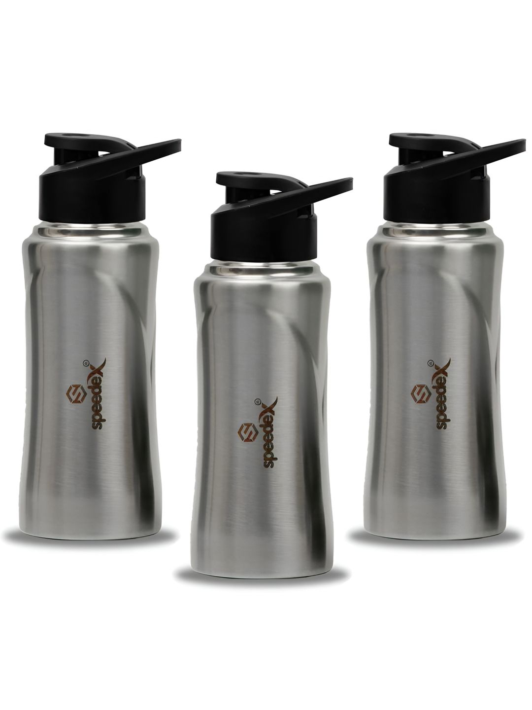 Speedex Silver-Toned 3 Pieces Stainless Steel Water Bottle 500 ml Each