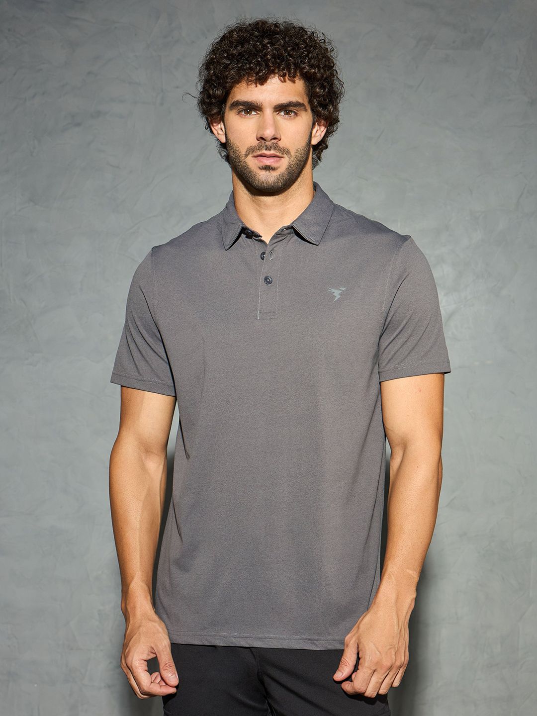Technosport Men COTFLEX Solid Polo Collar Antimicrobial Slim Fit Sport T-shirt