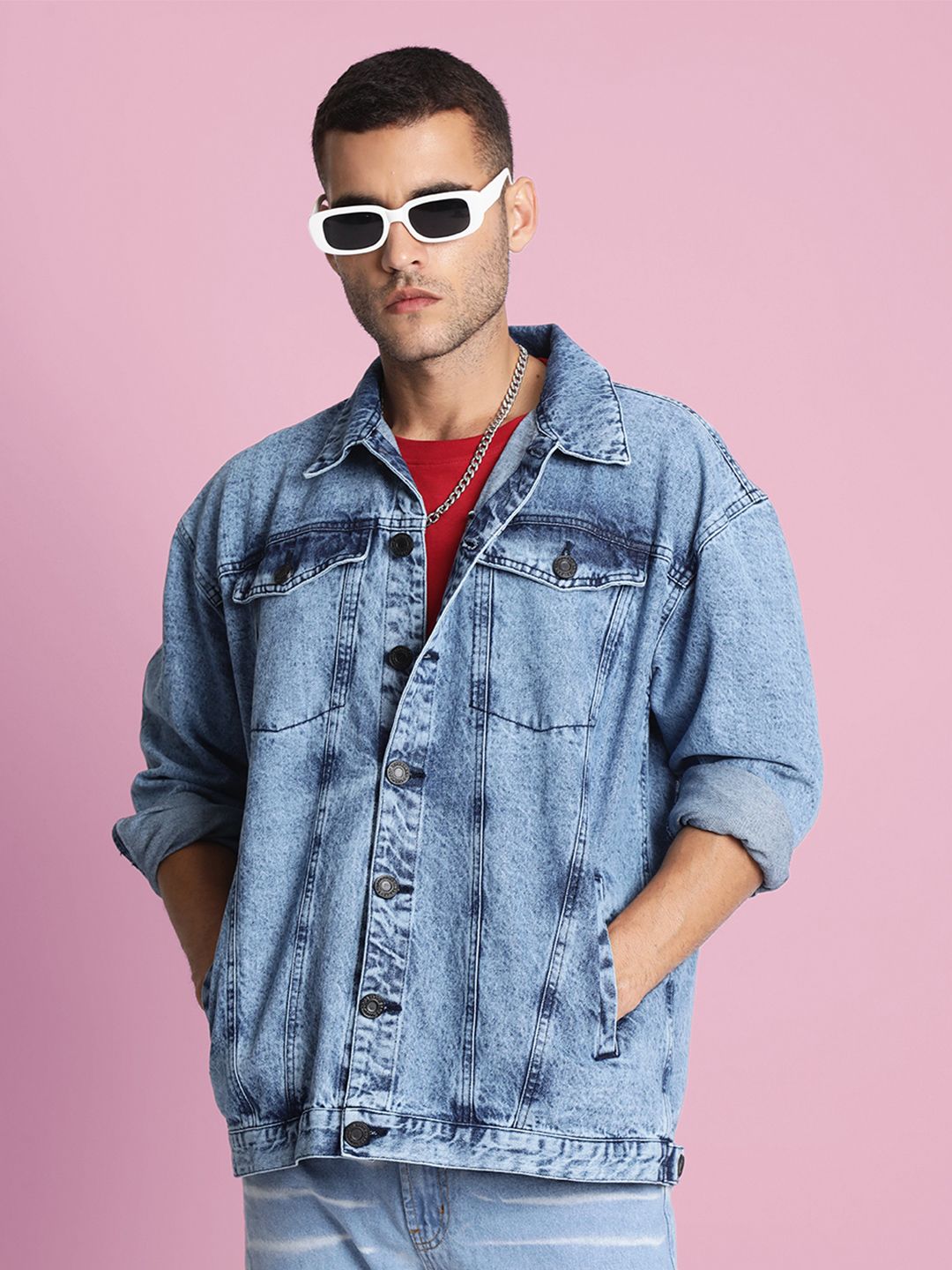 Buy Bene Kleed Men Graphic Printed Cotton Oversized Denim With