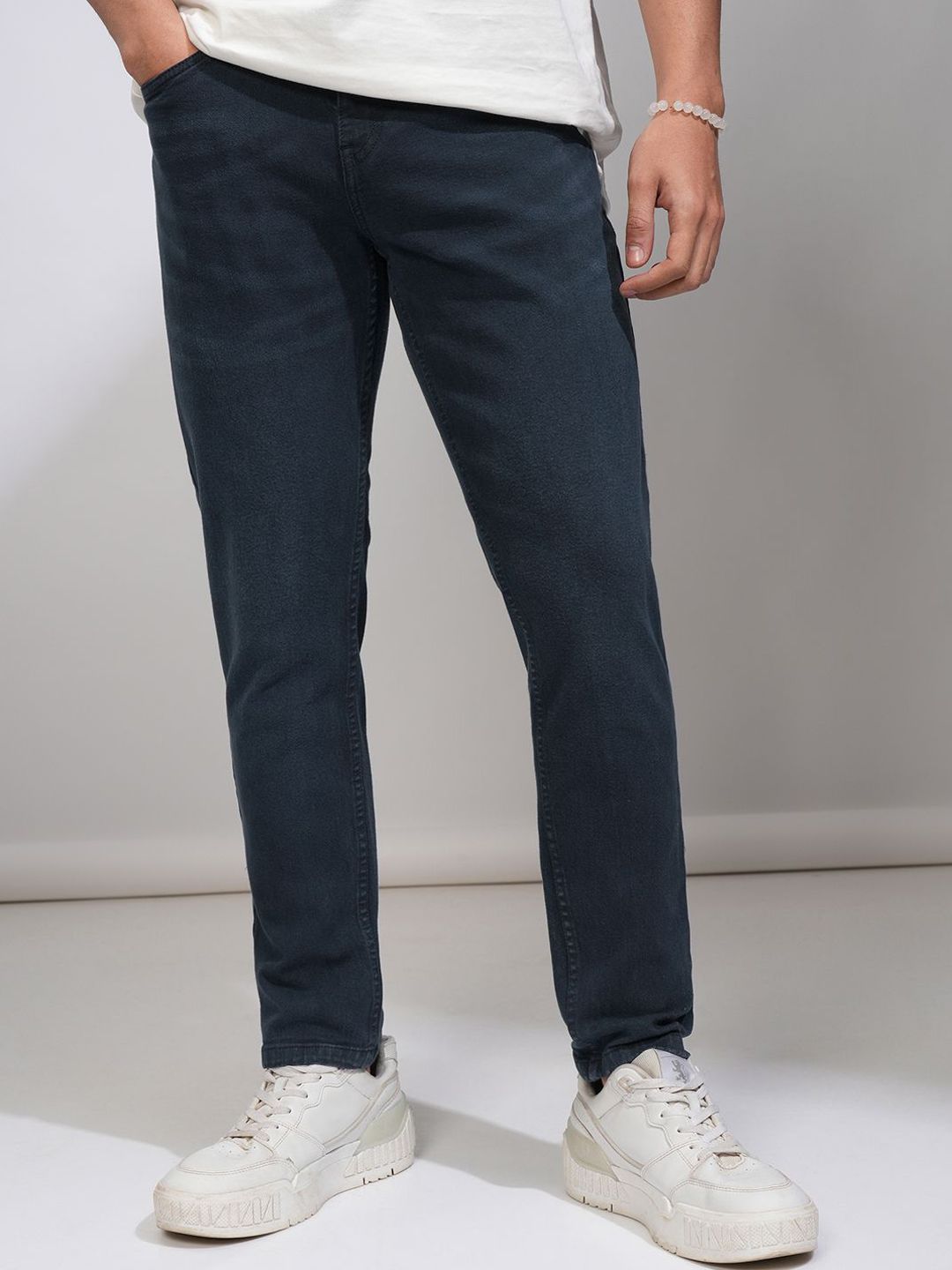 HIGHLANDER Men Mid Rise Slim Fit Ankle Mid Stretch Jeans