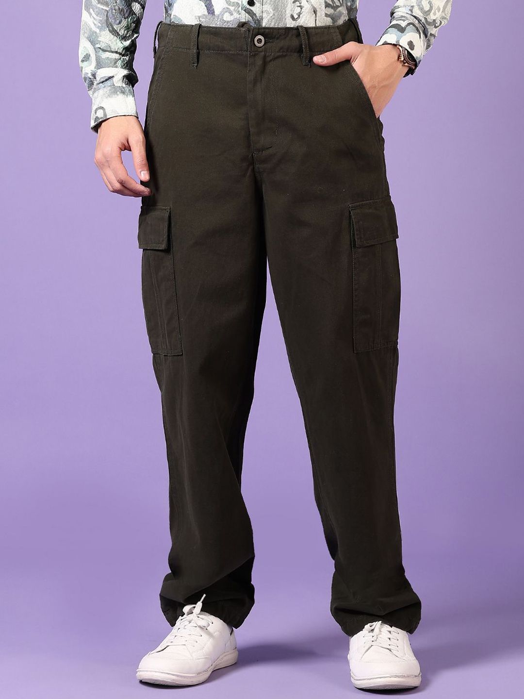 V-Mart Men Cotton Regular Fit Cargos Trousers