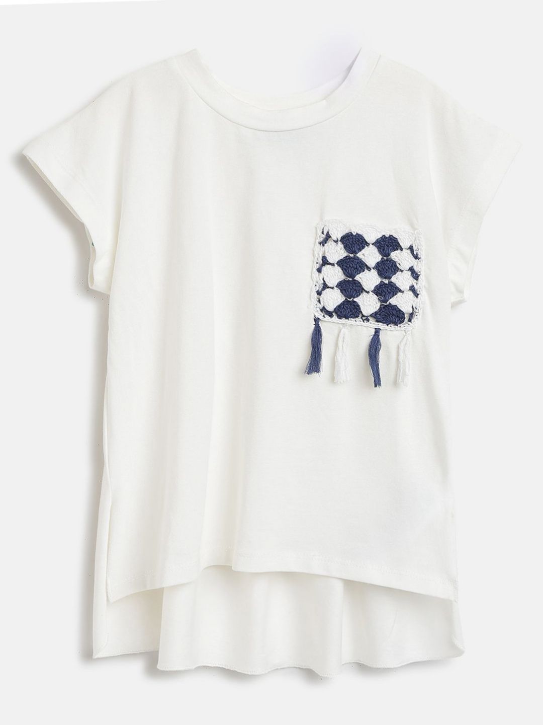 Chicco Girls Solid Embroidered T-shirt