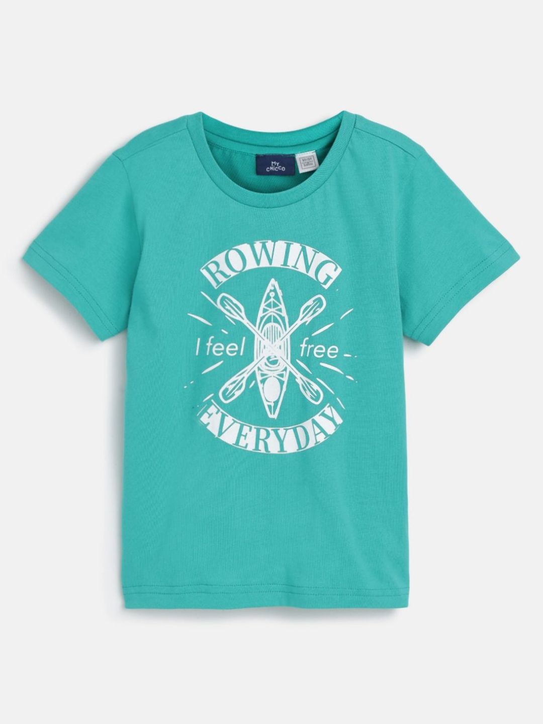 Chicco Boys Graphic Printed Round Neck Cotton T-shirt