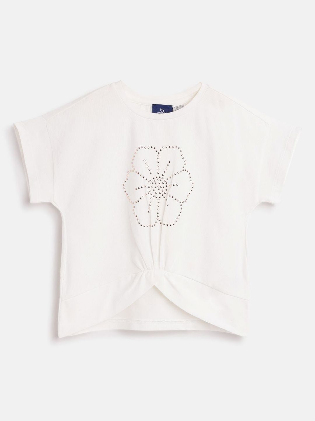 Chicco Girls Floral Printed Regular Sleeves T-shirt