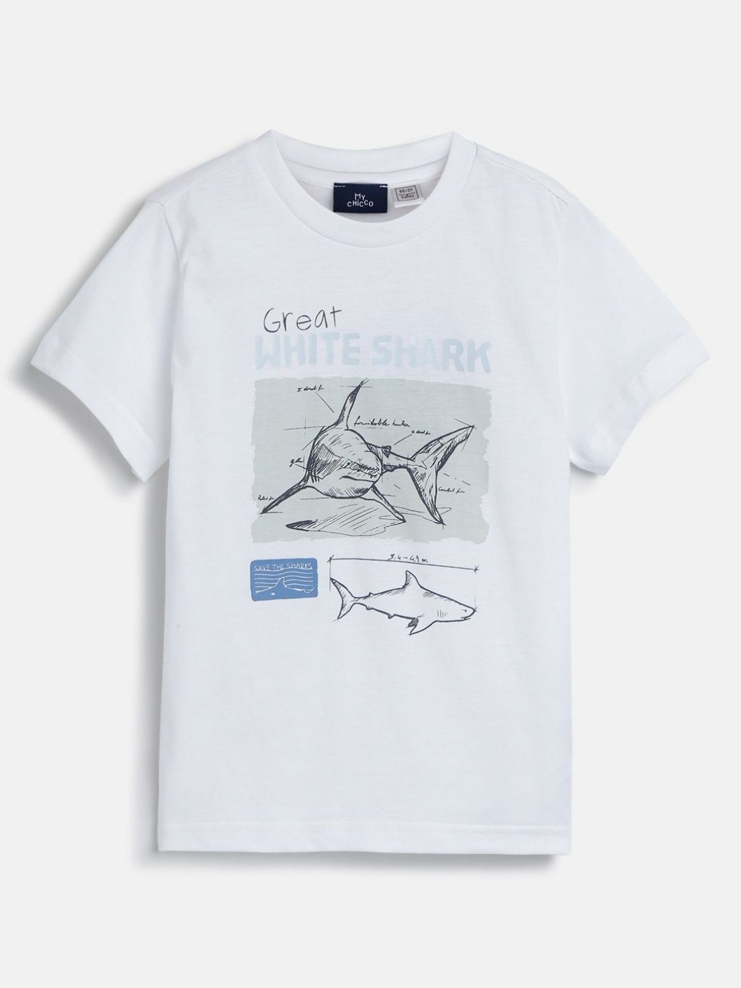 Chicco Boys Graphic Printed Round Neck Cotton T-shirt