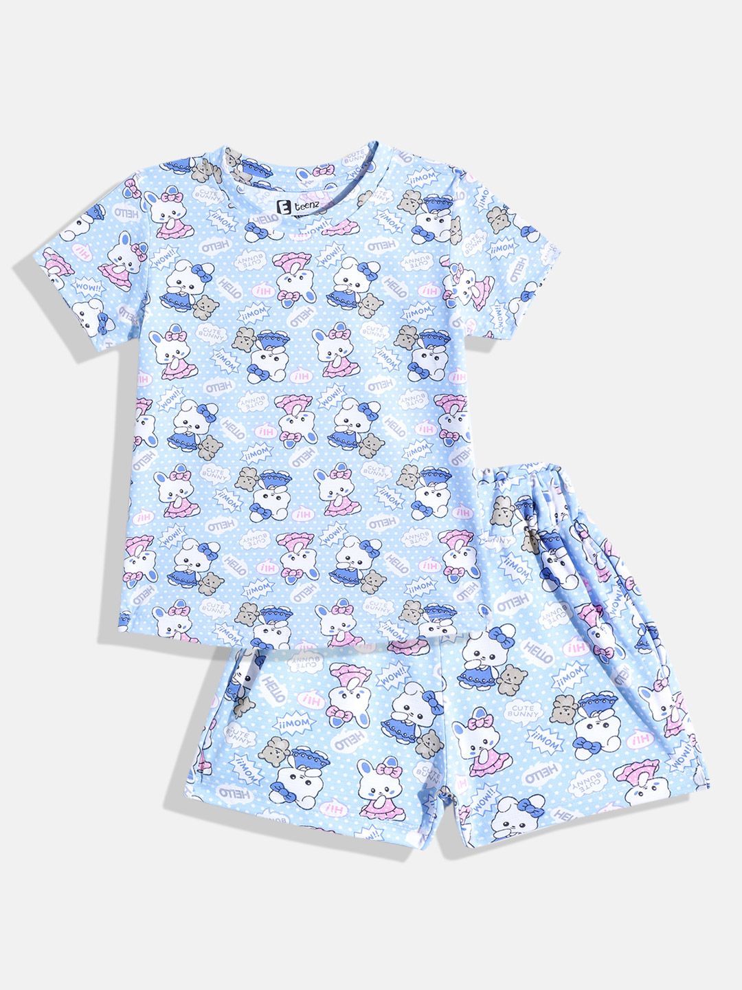 Eteenz Girls Graphic Print T-Shirt with Shorts