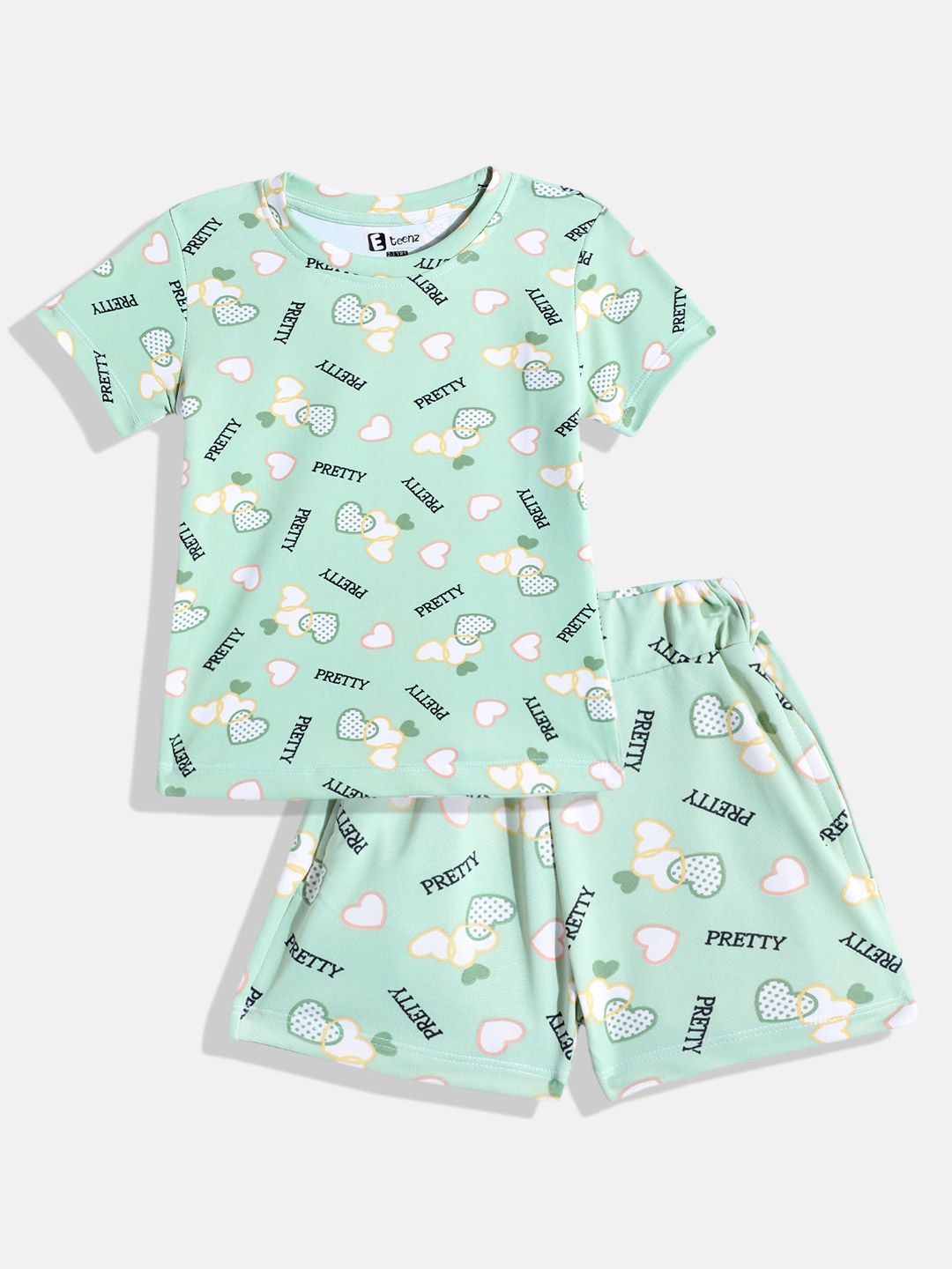 Eteenz Girls Conversational Print T-shirt with Shorts