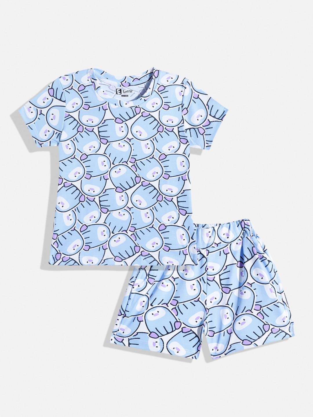 Eteenz Kids Girls Conversational Printed T-Shirt & Shorts