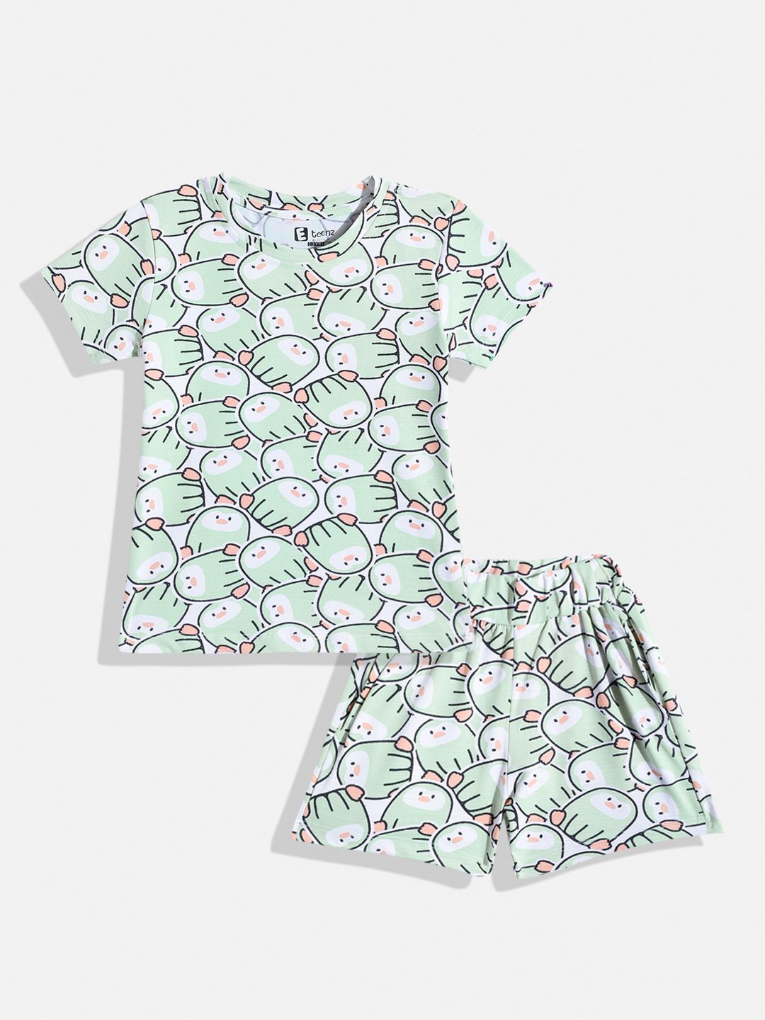 Eteenz Kids Girls Conversational Printed T-Shirt & Shorts