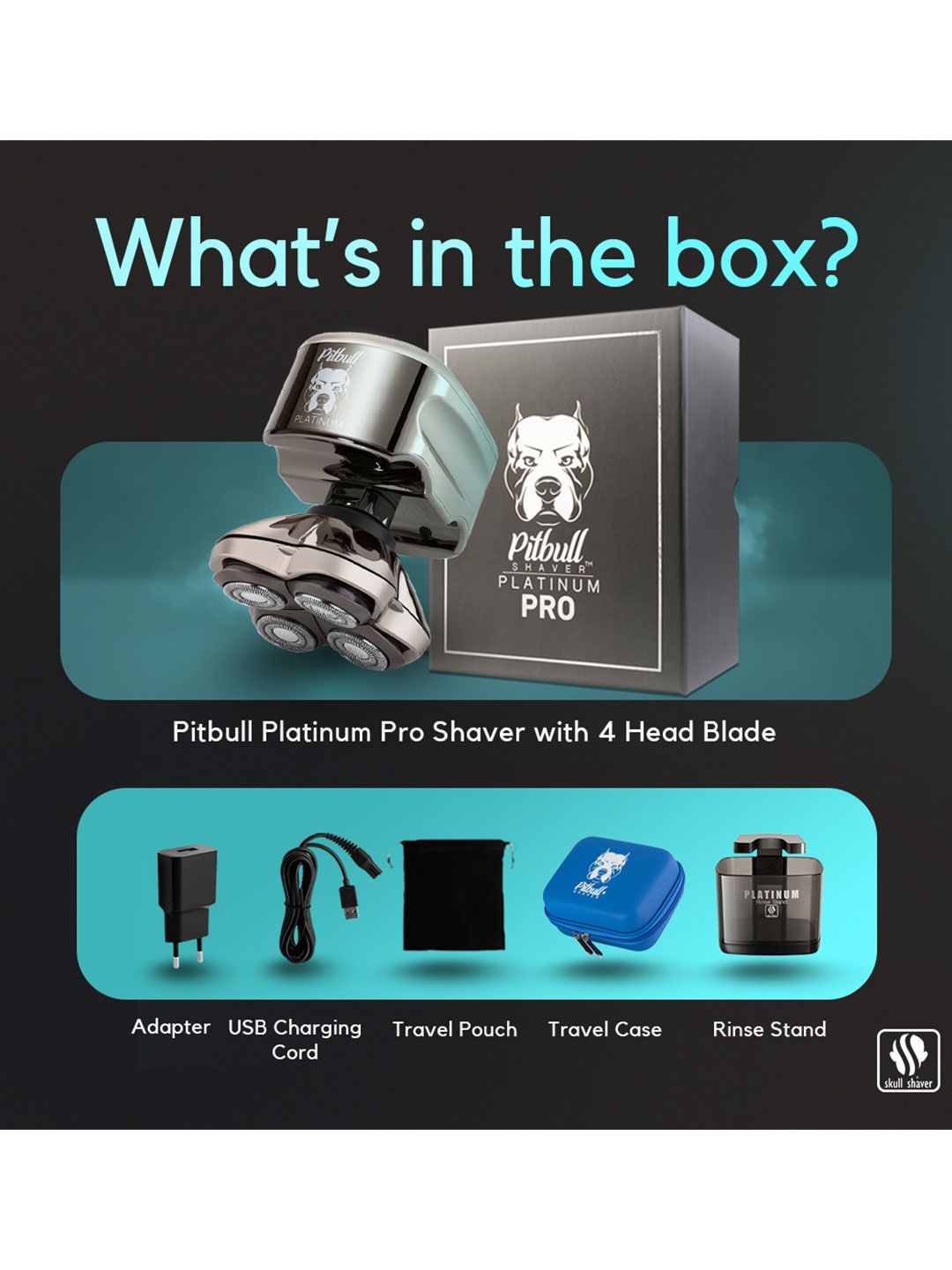 Buy Skull Shaver Pitbull Platinum Pro Wet Or Dry Shaver Kit