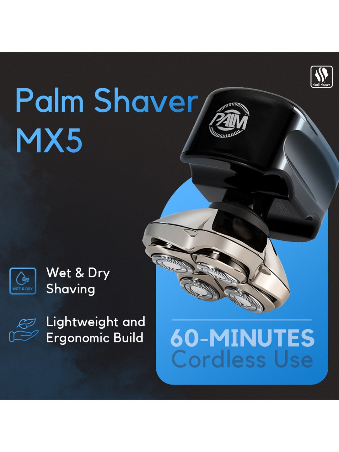 Buy Skull Shaver Men Palm Pro MX5 Waterproof Cordless Travel