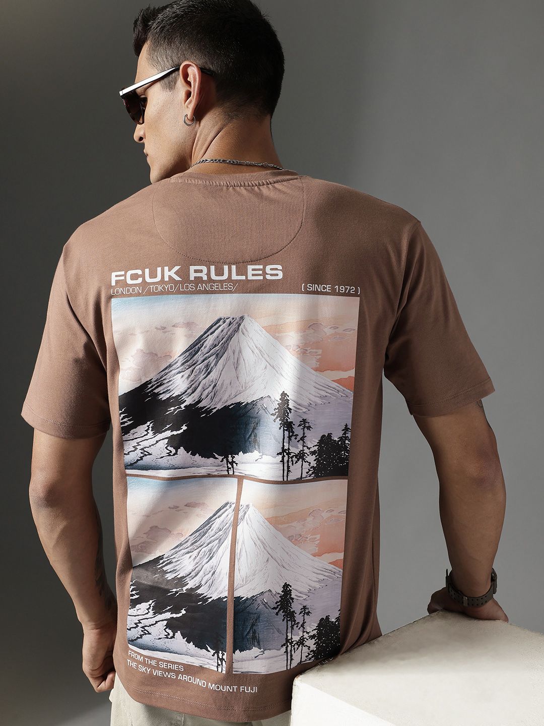 FCUK Pure Cotton Graphic Printed Relaxed Fit T-shirt