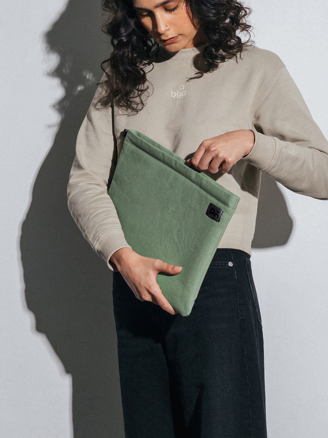 Mint Green Skipper Sleeve DailyObjects Mint Green Skipper Sleeve Large For MacBook/Laptop upto 38.01cm (15 inch)