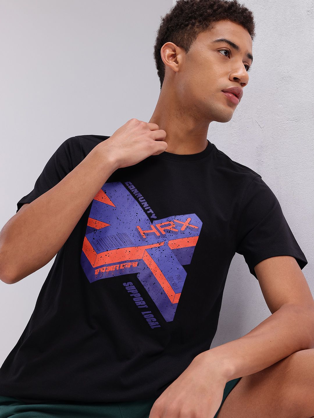 HRX by Hrithik Roshan Brand Logo Print Lifestyle T-shirt