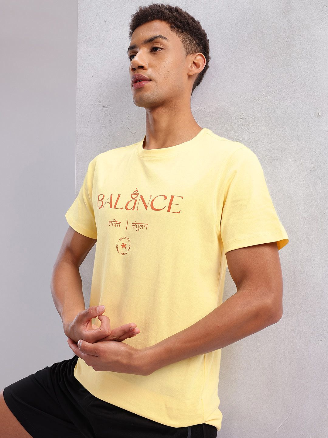 HRX by Hrithik Roshan Typography Printed Cotton Yoga T-shirt