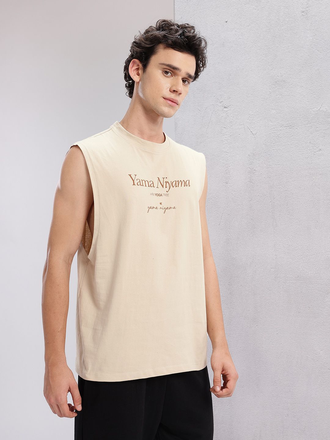 HRX by Hrithik Roshan Typography Print Pure Cotton Yoga T-shirt