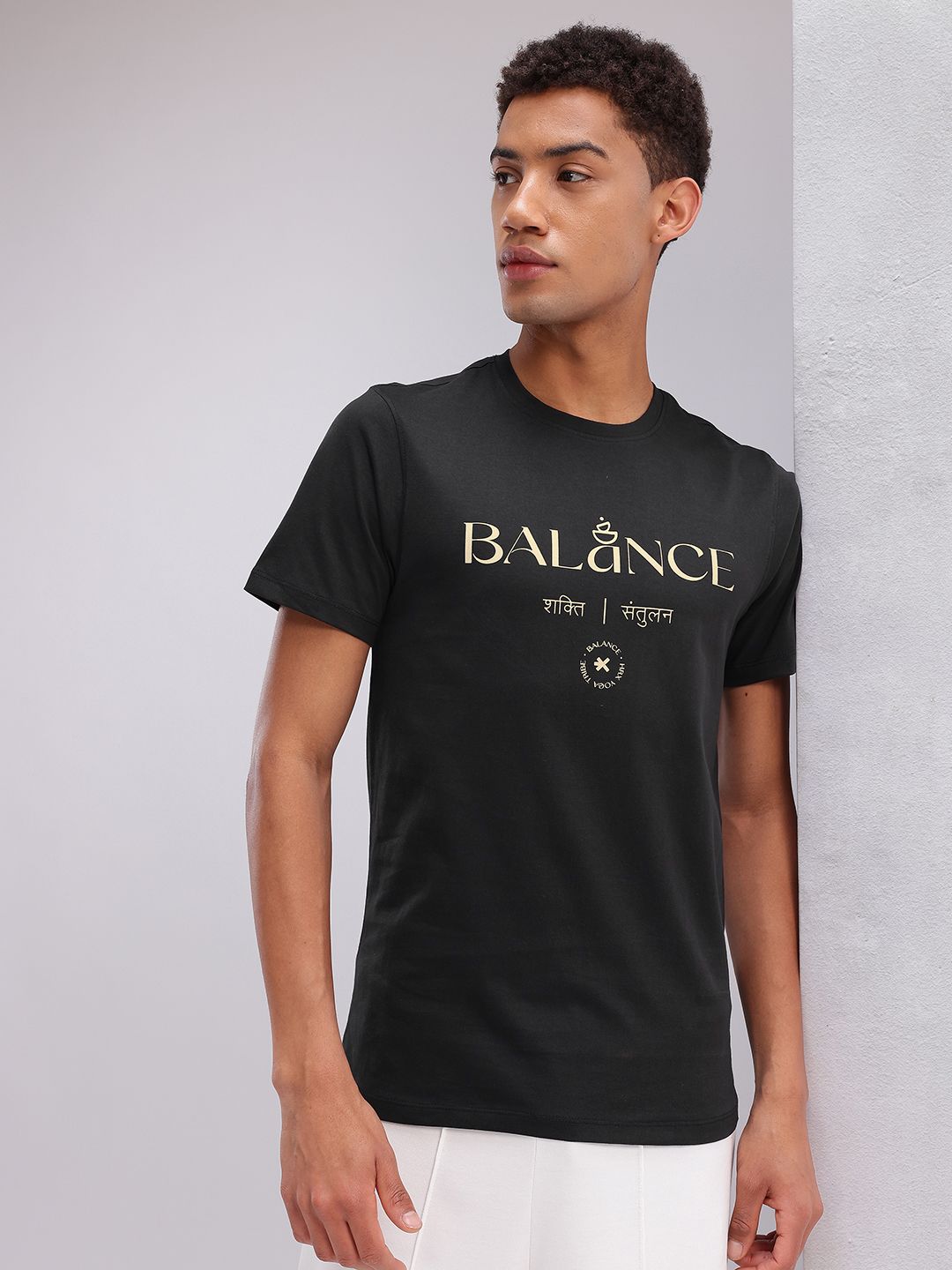 HRX by Hrithik Roshan Typography Printed Pure Cotton Yoga T-shirt