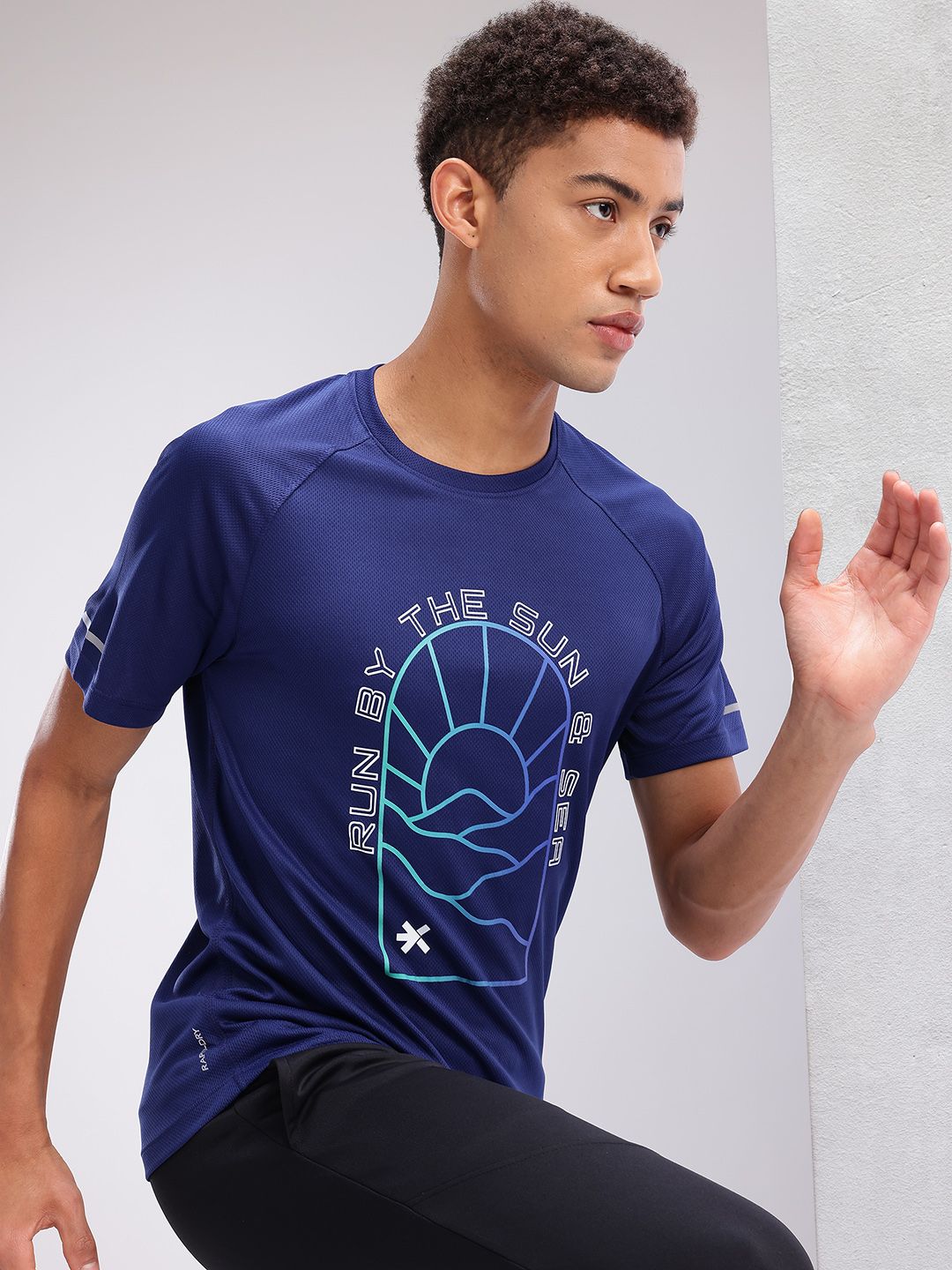 HRX by Hrithik Roshan Printed Raglan Sleeves Running T-shirt