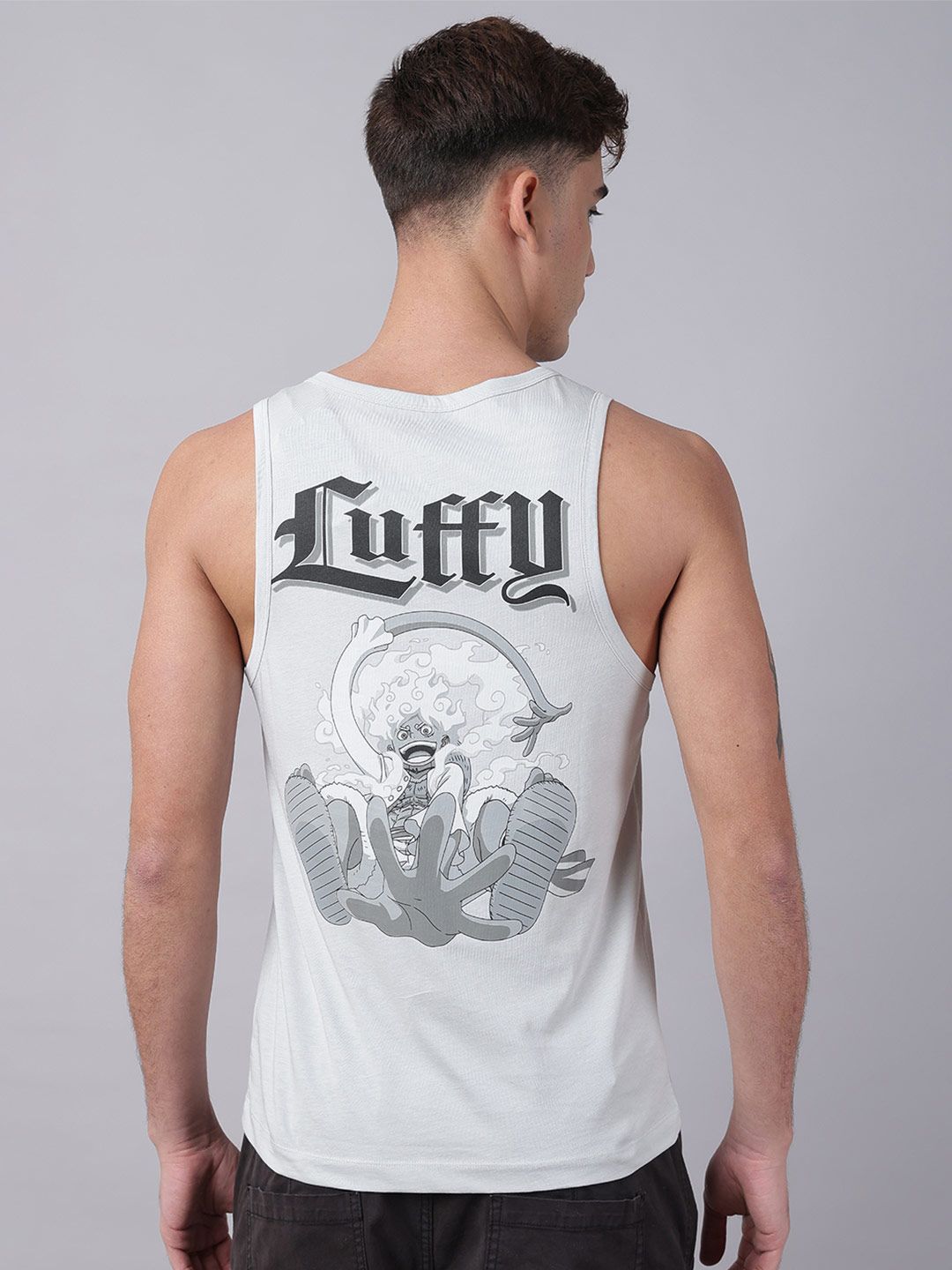 Free Authority Men One Piece Anime Graphic Printed Regular Fit Cotton Vest