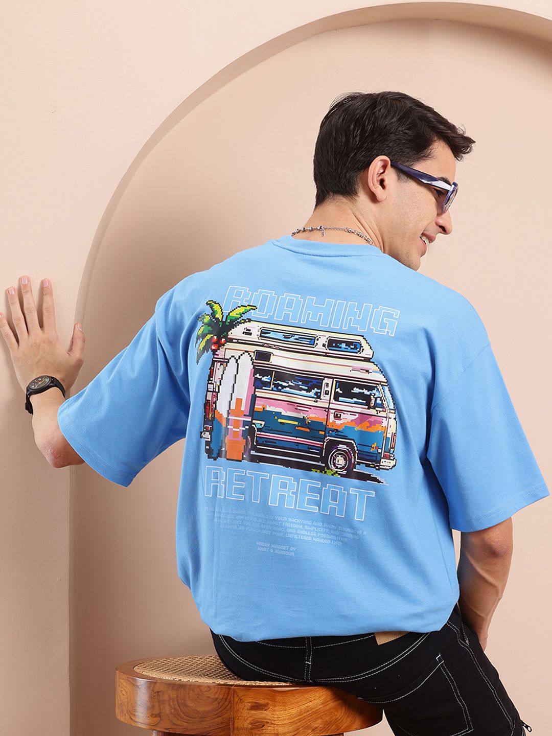 Mast & Harbour Men Printed Oversized T-shirt