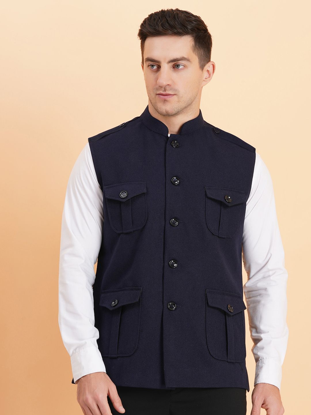 SG LEMAN Woven Nehru Jacket