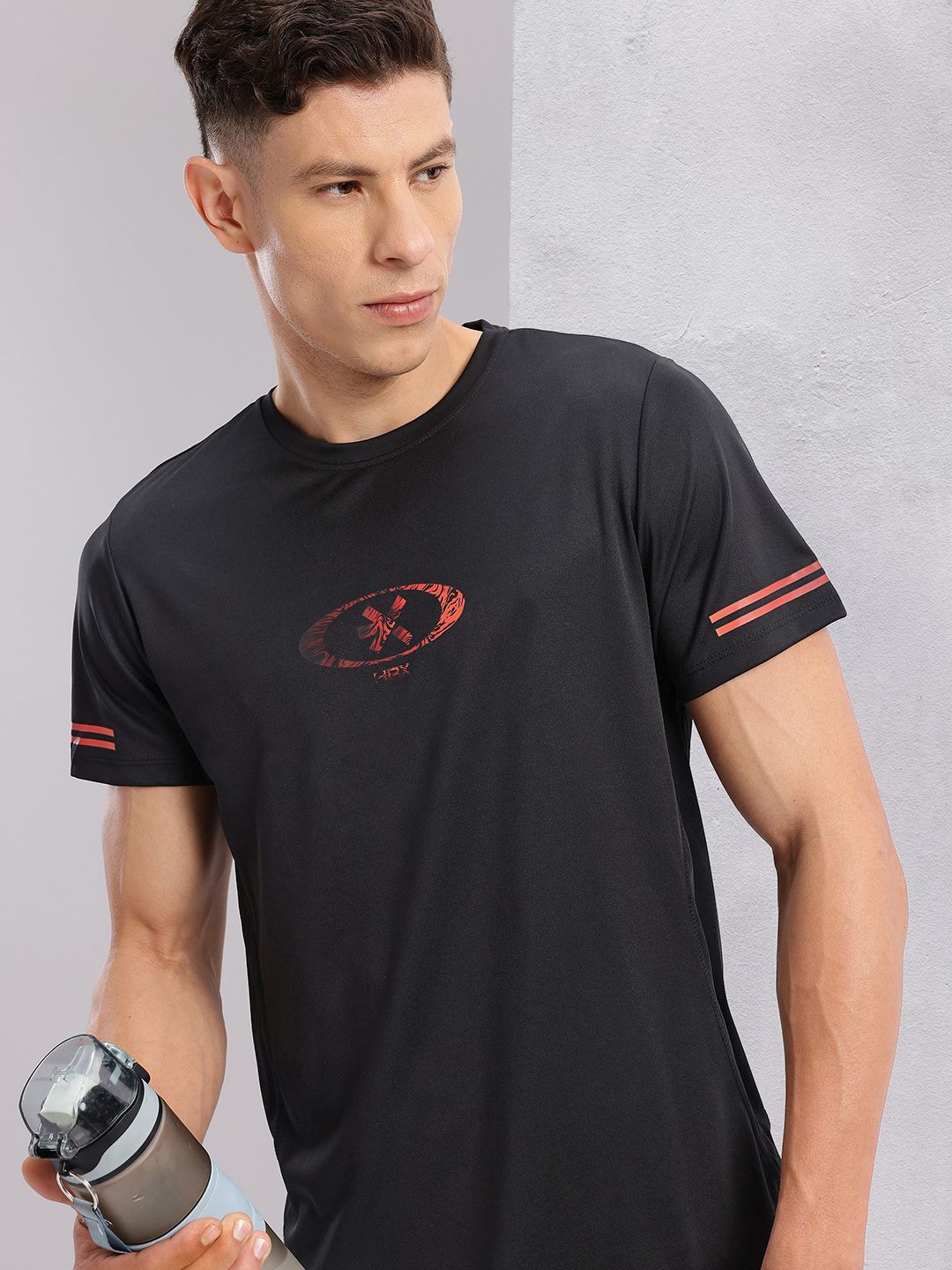 HRX by Hrithik Roshan Brand Logo Print Rapid-Dry Training T-shirt